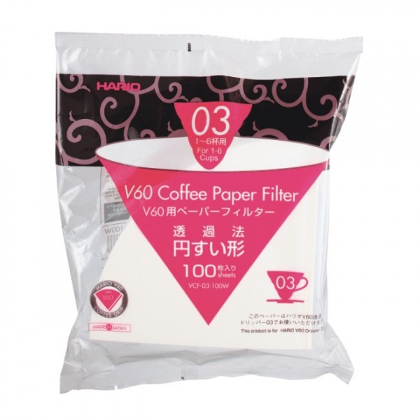 HARIO VCF-03-100 Paper Filter 100 "White" for 03 Dripper
